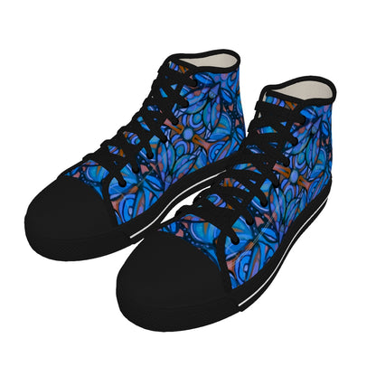 “Bloomfield Cobalt” Men's Black Sole Canvas Shoes