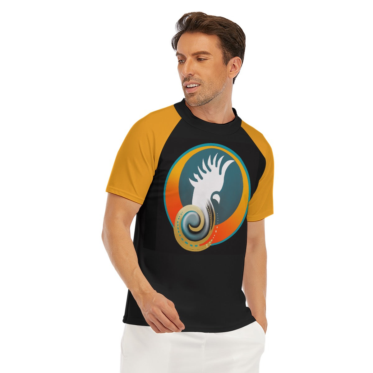“Sulphur Crested Surf” Men's Tight Surf Clothing With Half Sleeves