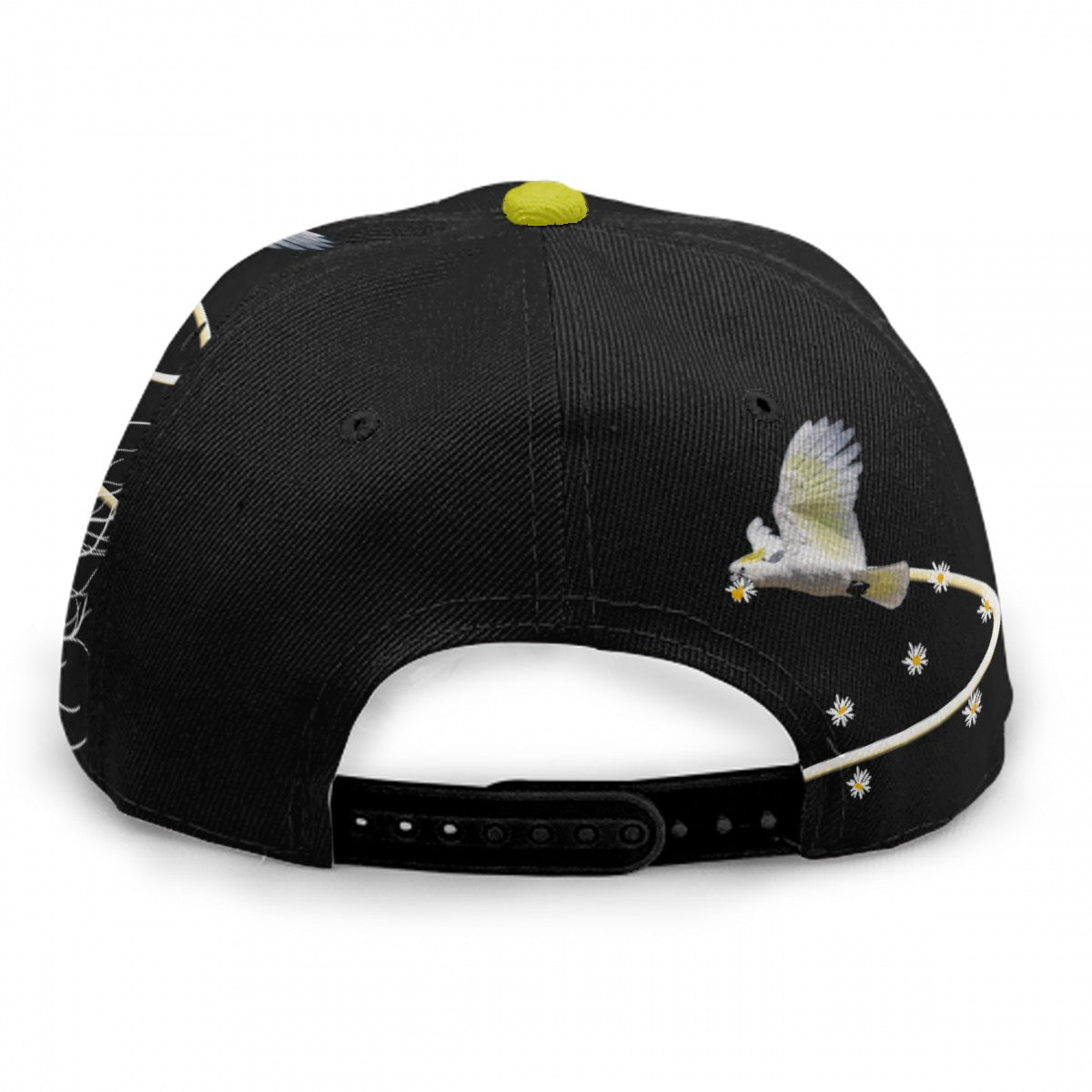 “Cockatoo Daisies” Baseball Cap With Flat Brim