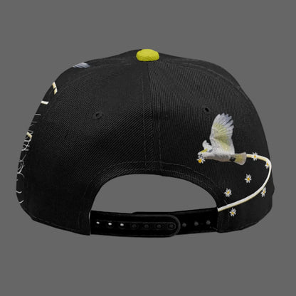 “Cockatoo Daisies” Baseball Cap With Flat Brim