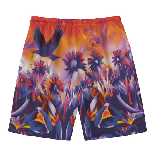 “Sunset Flight” Men‘s Beach Shorts With Lining