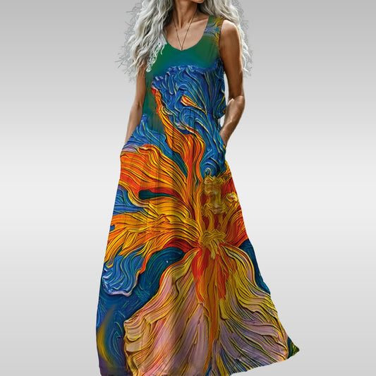 “Iris” Women’s Sleeveless Maxi Dress