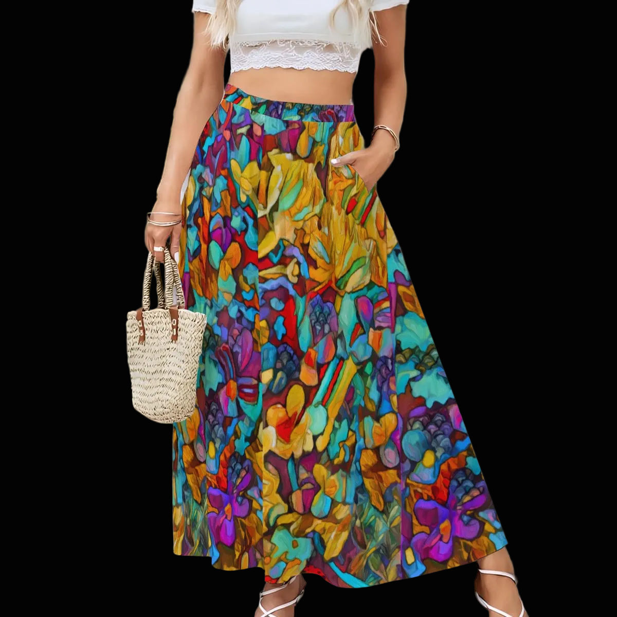 “Abundance” Women's Maxi Chiffon Skirts With Lining