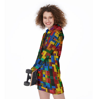 “Blocked” Women's Long Hoodie