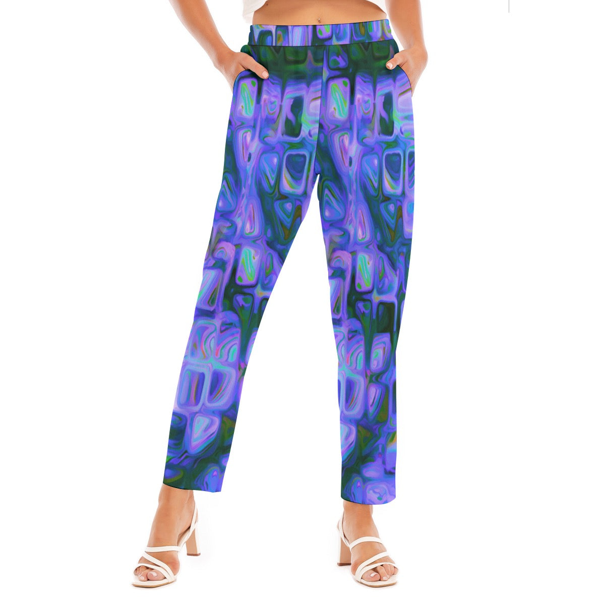 “Purplesque” Women's Loose Straight-leg Pants