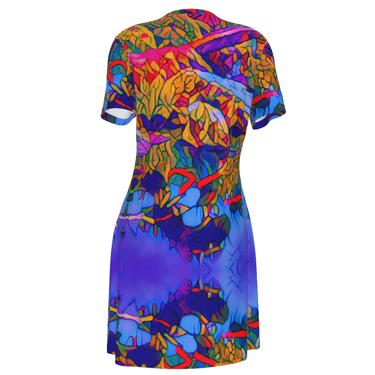 “Cerulean Spectrum” Women's V Neck Dress|180GSM Cotton
