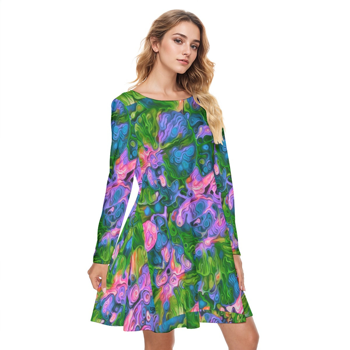 “Wonderweave” Women's Round Neck Dress|190GSM Cotton