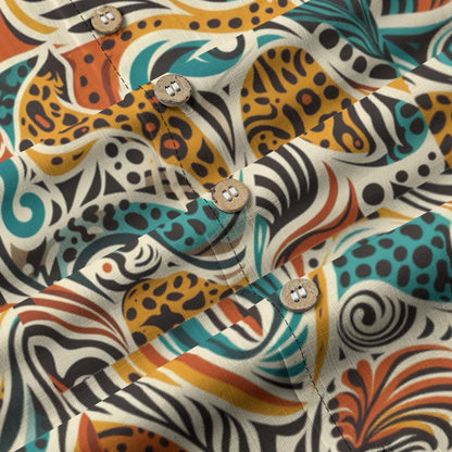 “Retro Vibes” Men's Casual Hawaiian Short Sleeve Shirt | 125GSM Cotton