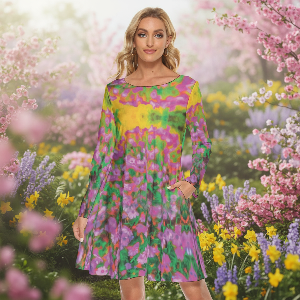 “Festival” Women's Crew Neck Dress