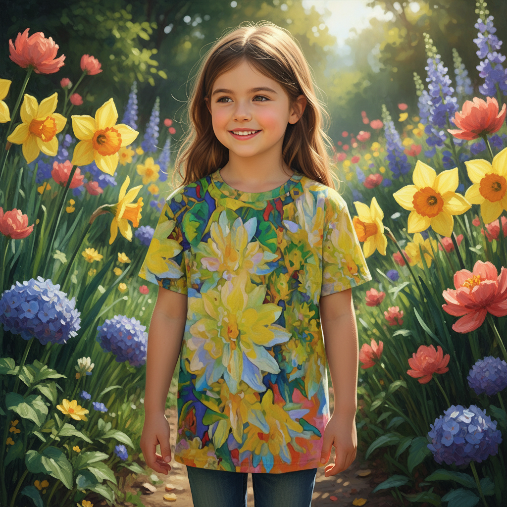 “Summer Daze” Children's Round Neck T-Shirt|145GSM Birdseye