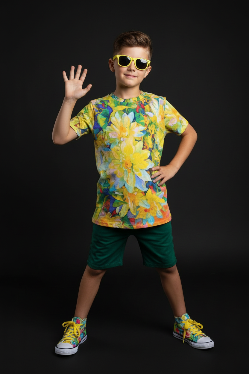 “Summer Daze” Children's Round Neck T-Shirt|145GSM Birdseye