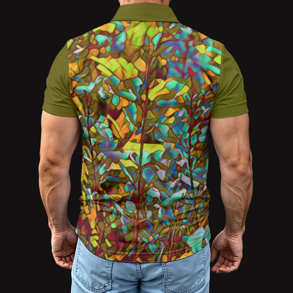 “Fractured Foliage” Men's Polo Shirt