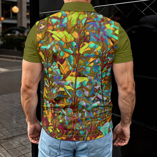 “Fractured Foliage” Men's Polo Shirt