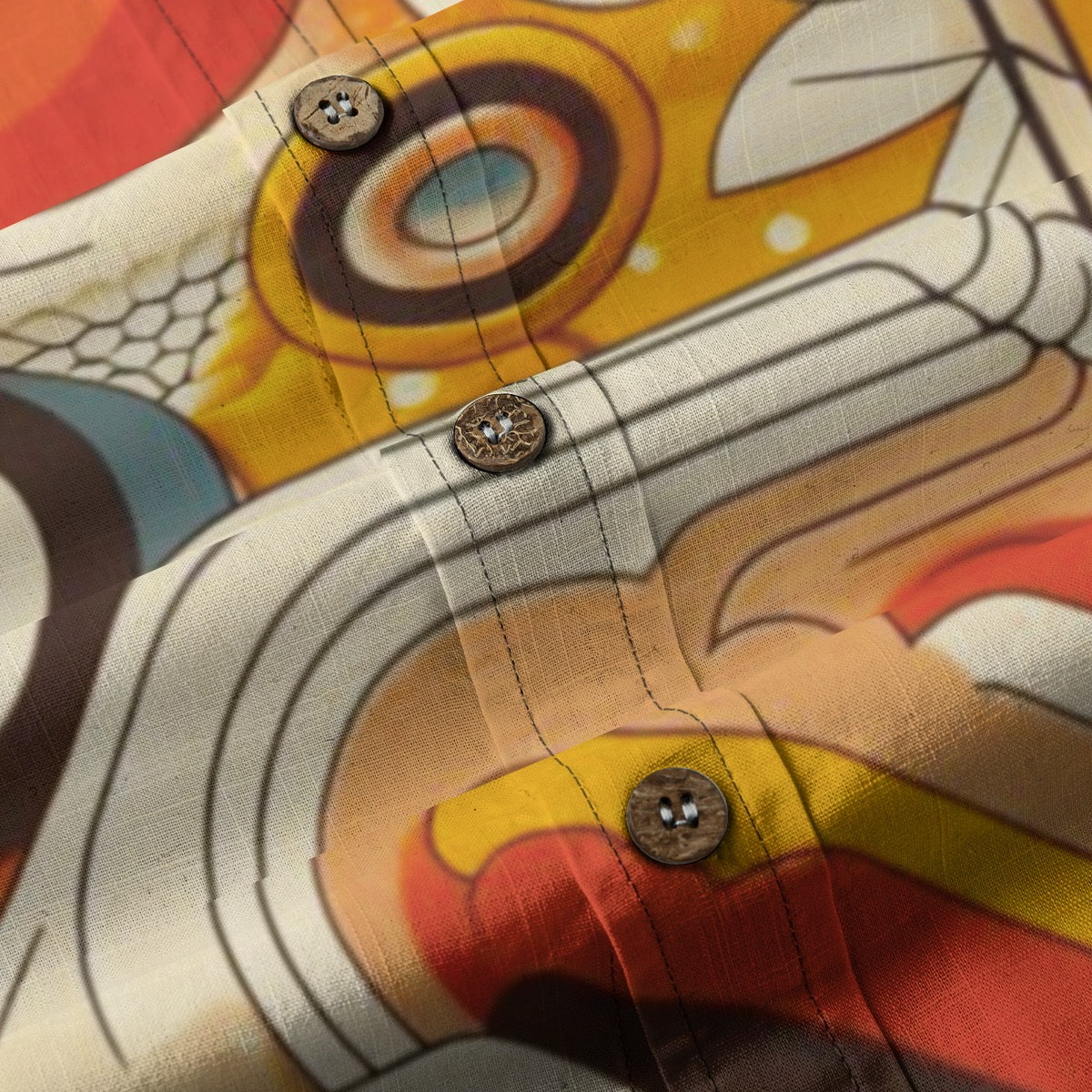 “Retro Geometry” Men's Breathable Cotton Shirt|125GSM