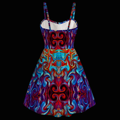 “Aurora Flare” Women's Spaghetti Strap Dress