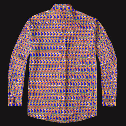 “Metranome” Men's Casual Lapel Long Sleeve Shirt|125GSM Cotton