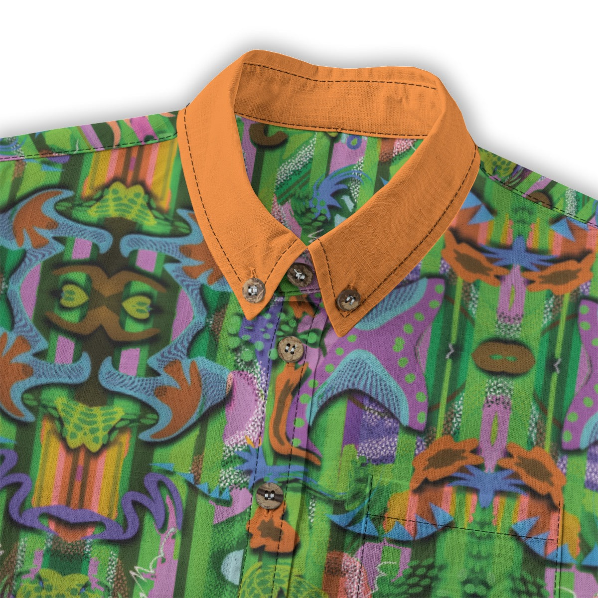 “Labyrinth” Green -Children's Shirt With Pocket | 125GSM Cotton
