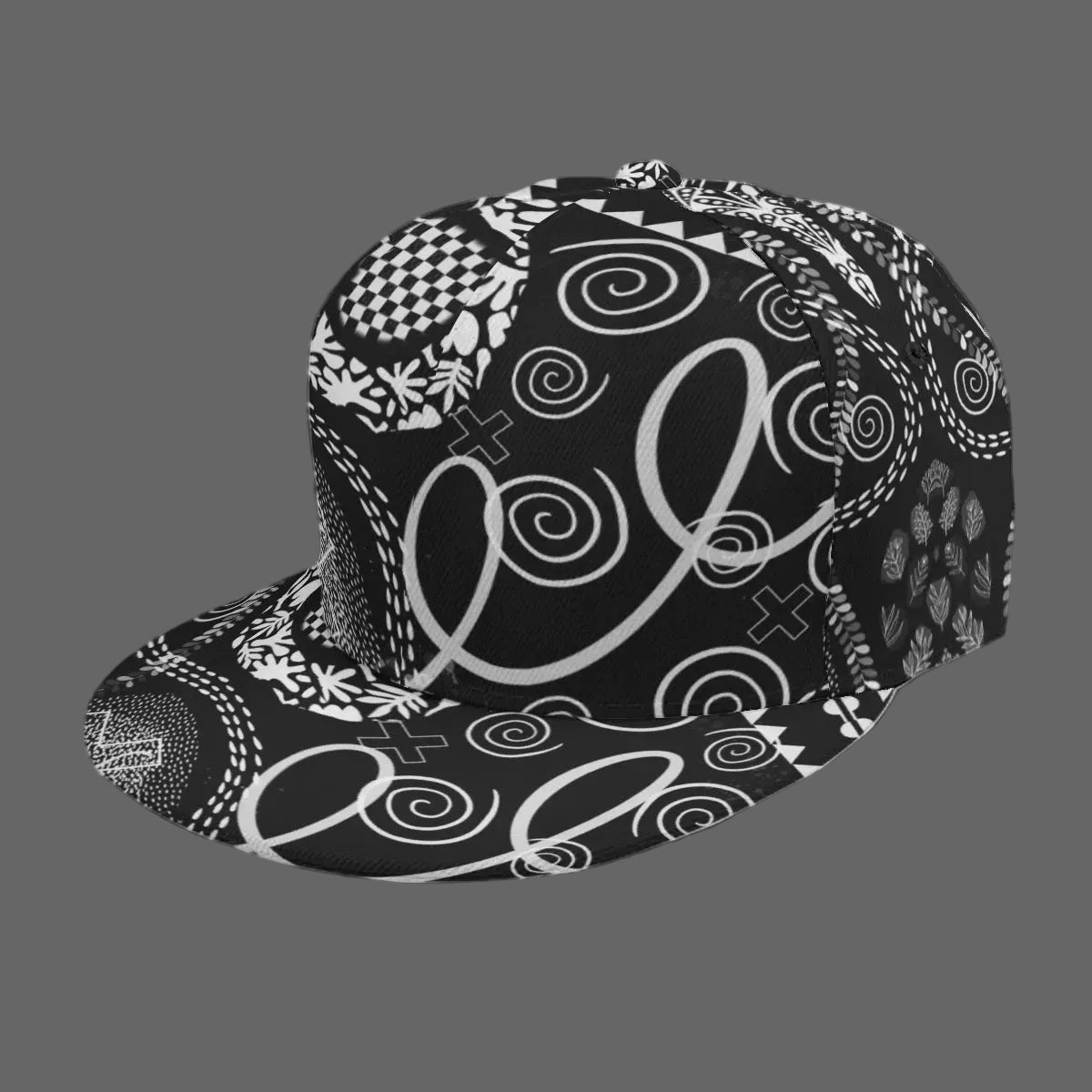 “Scribble” Baseball Cap With Flat Brim