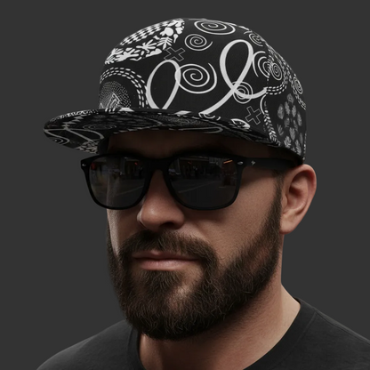 “Scribble” Baseball Cap With Flat Brim