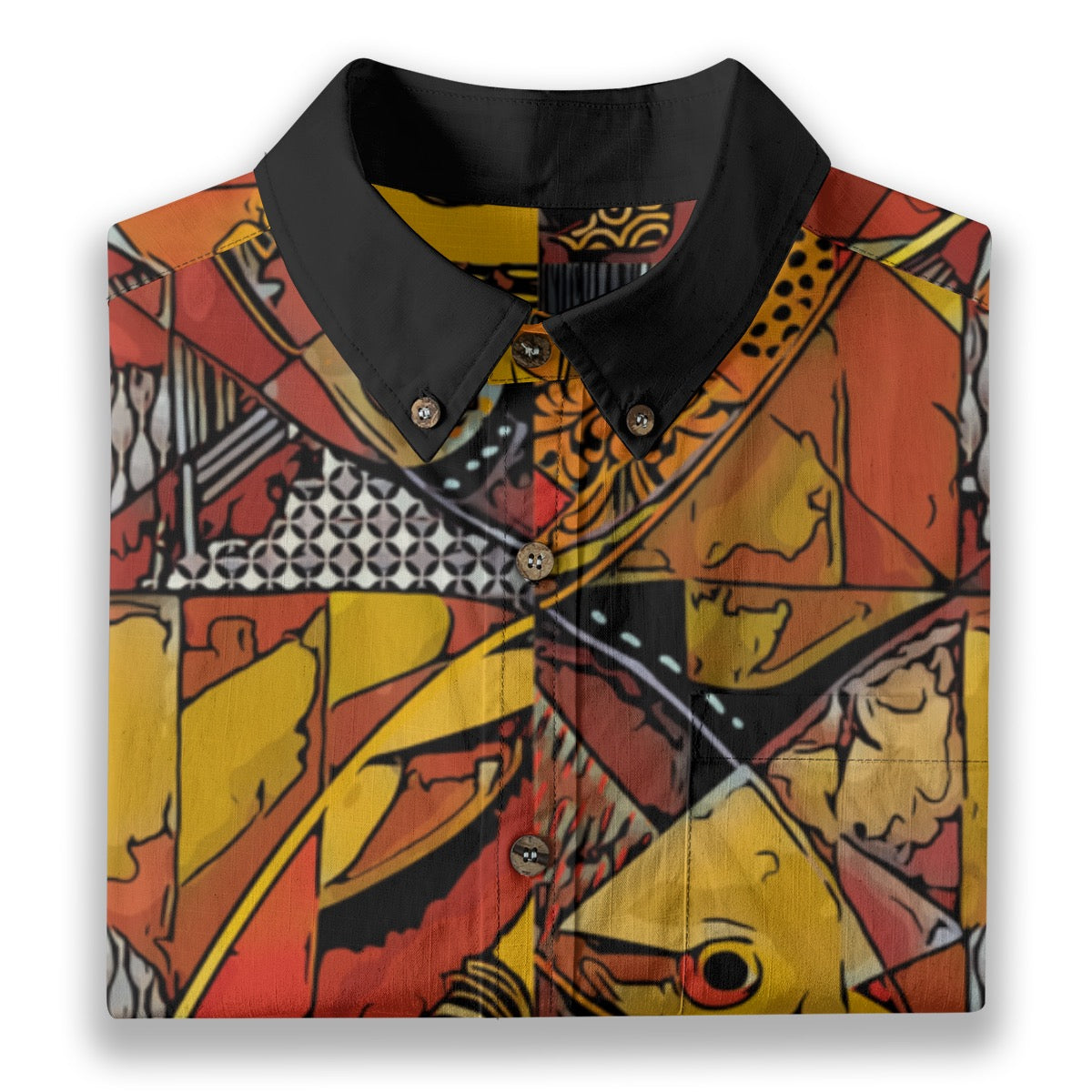 “Ochre Waters” Men's Breathable Cotton Shirt|125GSM