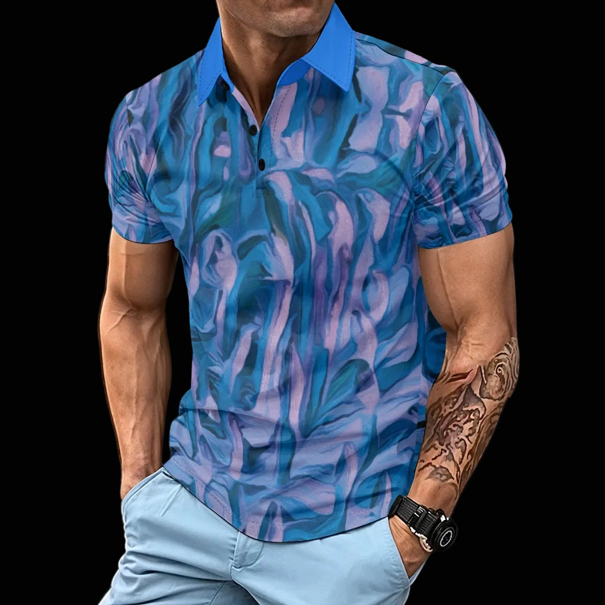 “Evening Paperbark”  Men's Polo Shirt