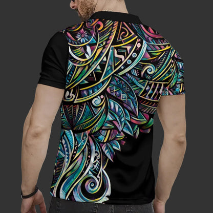 “Paua” Short Sleeve Button Polo Shirt