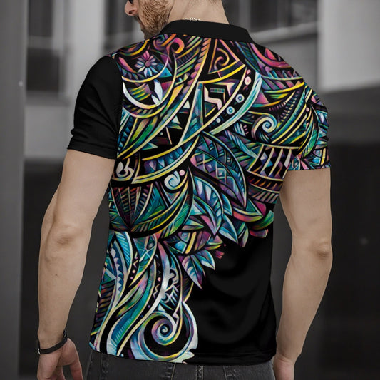 “Paua” Short Sleeve Button Polo Shirt