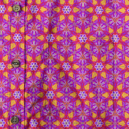 “Fuchsia Fiesta” Men's Breathable Cotton Shirt|125GSM