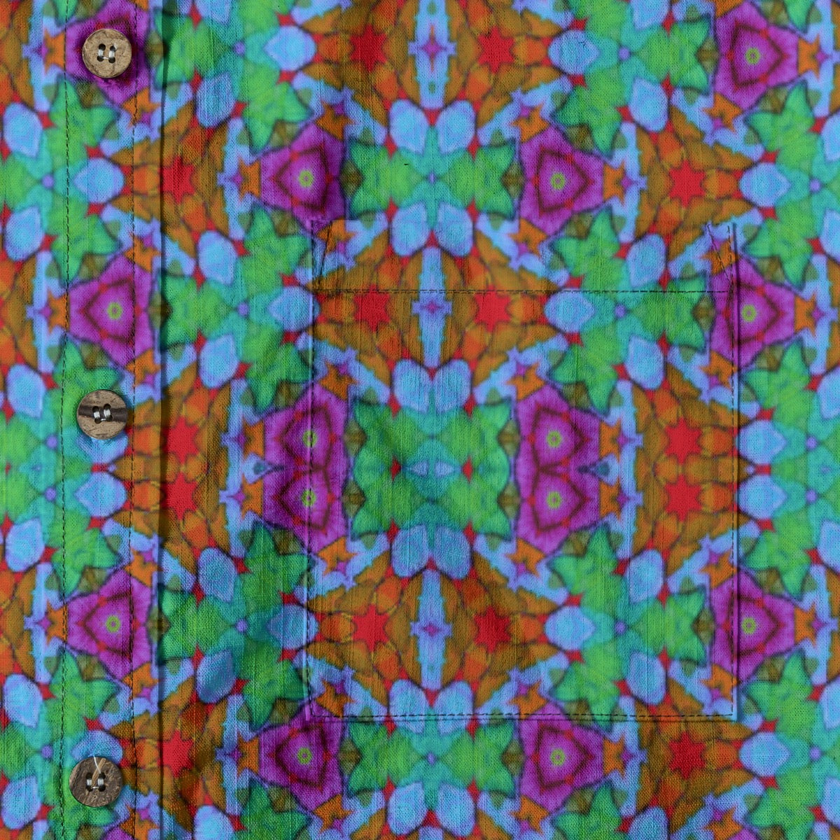 “Fuchsia Fractal” Men's Breathable Cotton Shirt|125GSM