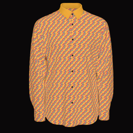 All-Over Print Men's Long Sleeve Shirt | 115GSM Cotton poplin