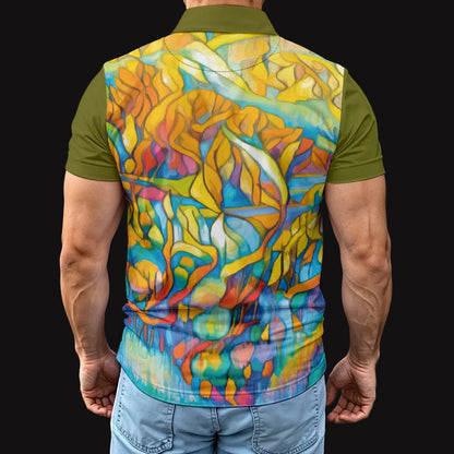“Sunrise Stained Glass”  Men's Polo Shirt