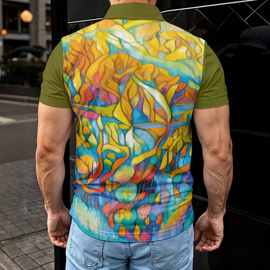 “Sunrise Stained Glass”  Men's Polo Shirt