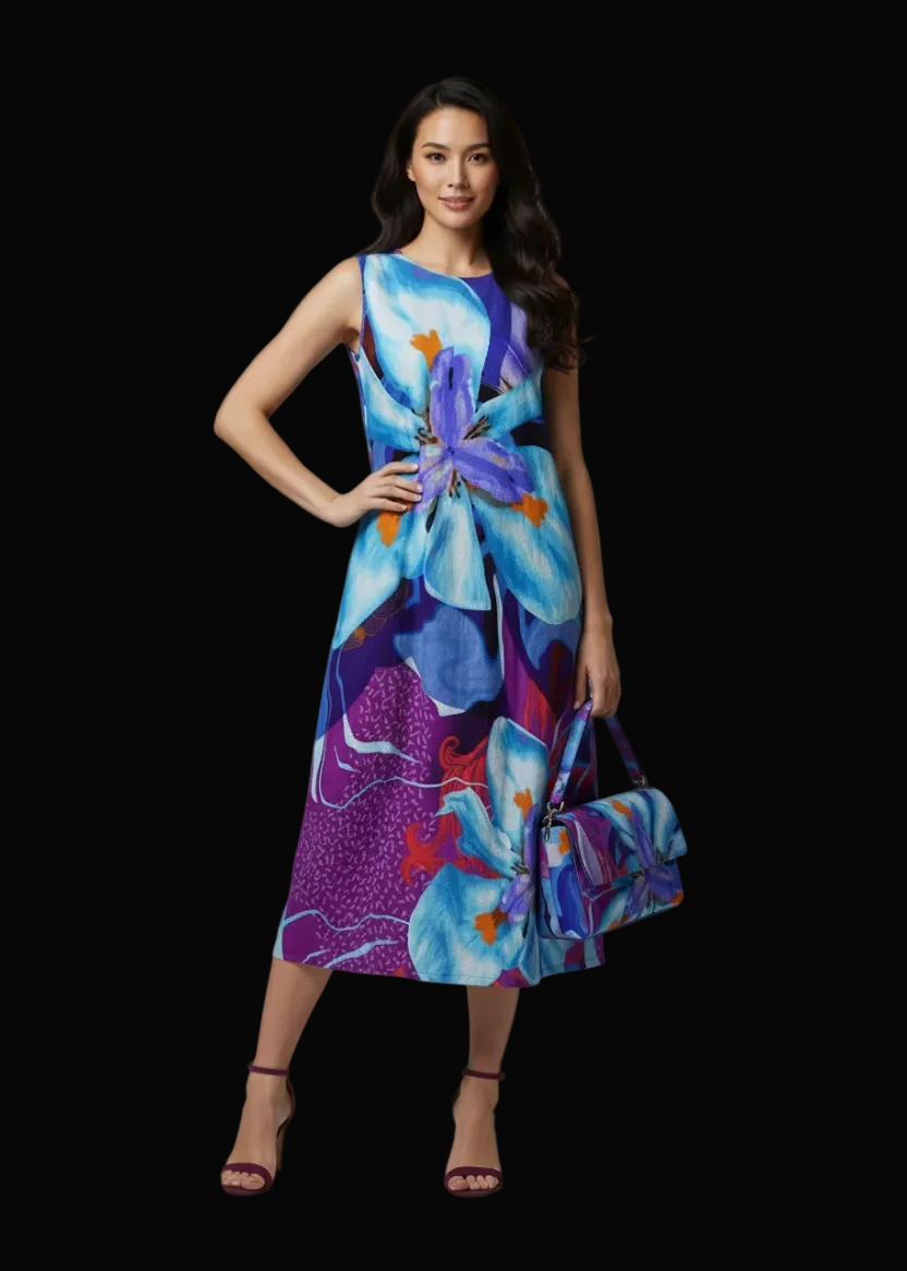 “The Blue Dietes” Sleeveless Dress|125GSM Slub Cotton