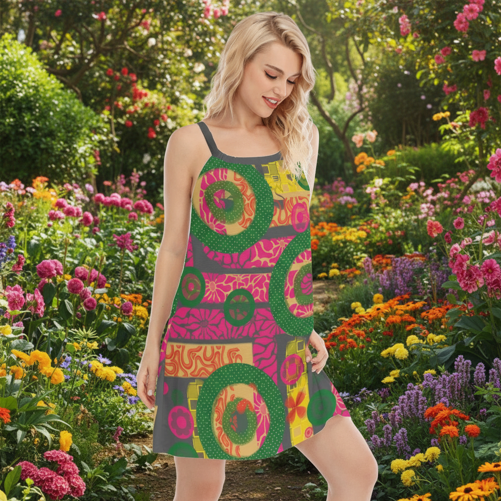 “Neo-retro” Women's Sleeveless Cami Dress