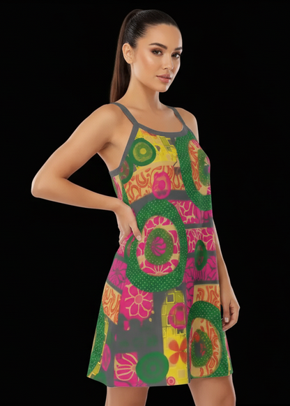 “Neo-retro” Women's Sleeveless Cami Dress