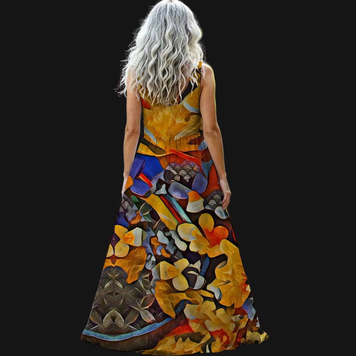 “Abundance” Women’s Sleeveless Maxi Dress