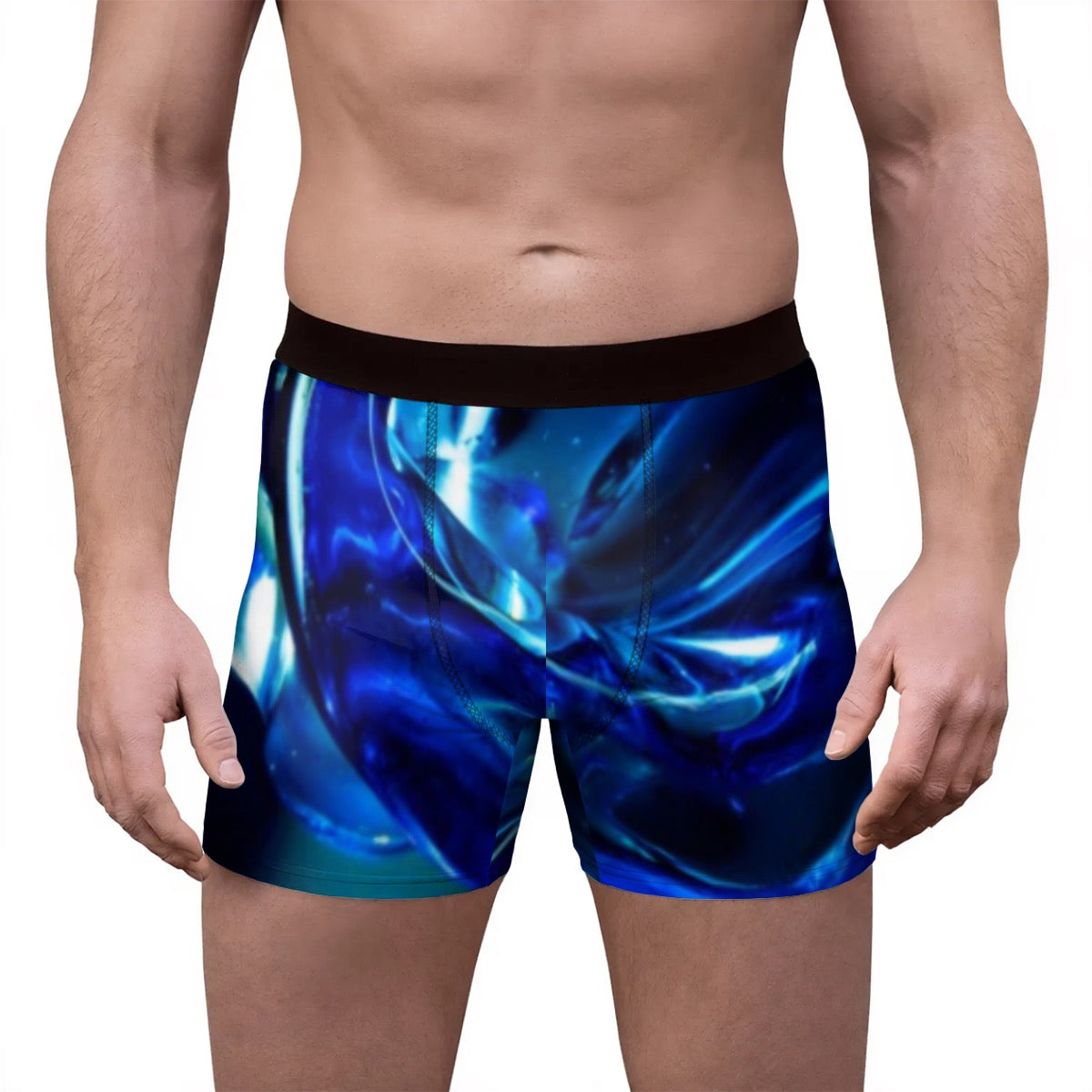 “Glass Wave” Men's Stretch Boxer Briefs