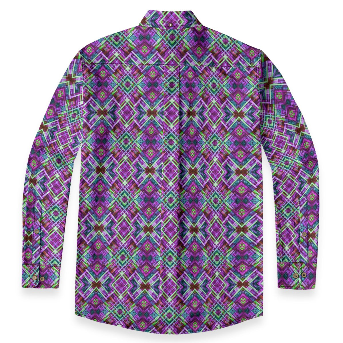 “Plaid Purple” Men's Casual Lapel Long Sleeve Shirt|125GSM Cotton