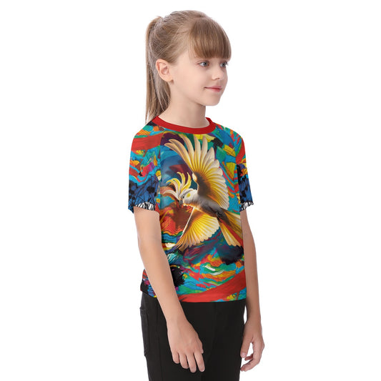 “Sulphur Crested Soaring” Kid's Raglan Sleeve T-shirt