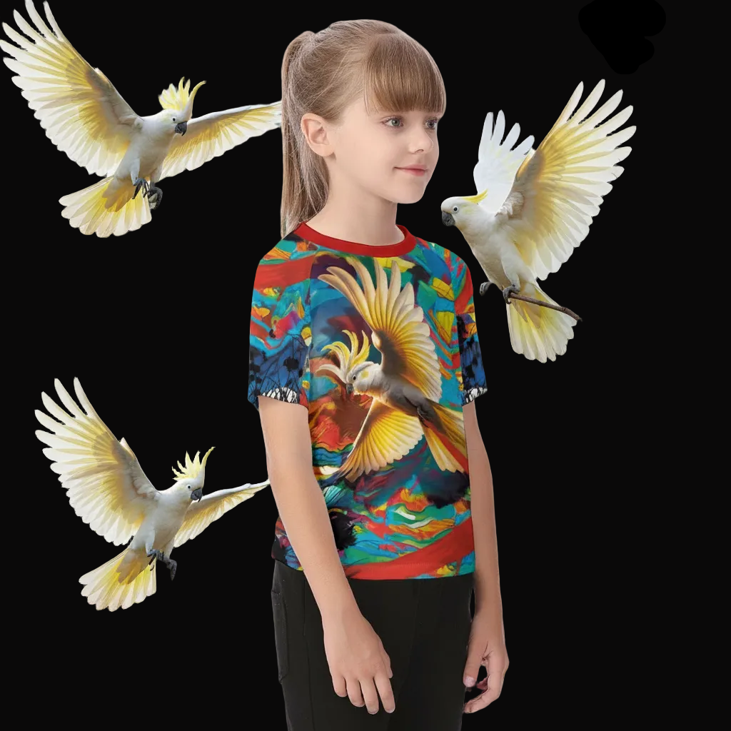 “Sulphur Crested Soaring” Kid's Raglan Sleeve T-shirt