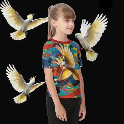 “Sulphur Crested Soaring” Kid's Raglan Sleeve T-shirt
