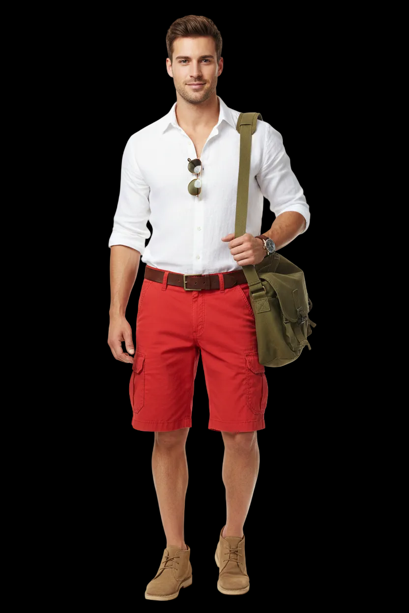 “Crimson”  Men's Cargo Shorts