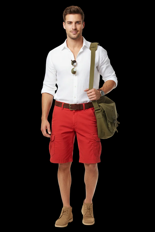 “Crimson”  Men's Cargo Shorts