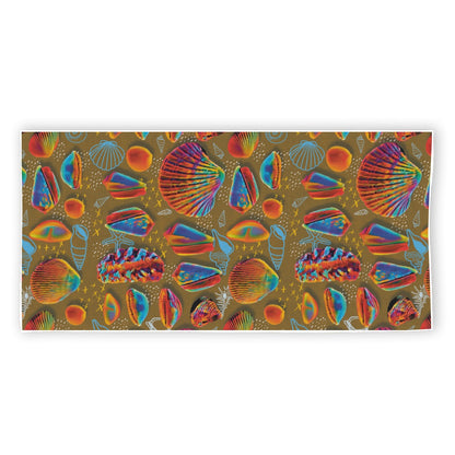 “Peregian Shells” (Mustard) Rectangular Beach Towel