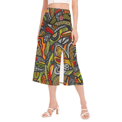 “Zedomina” Women's High Slit Long Skirt