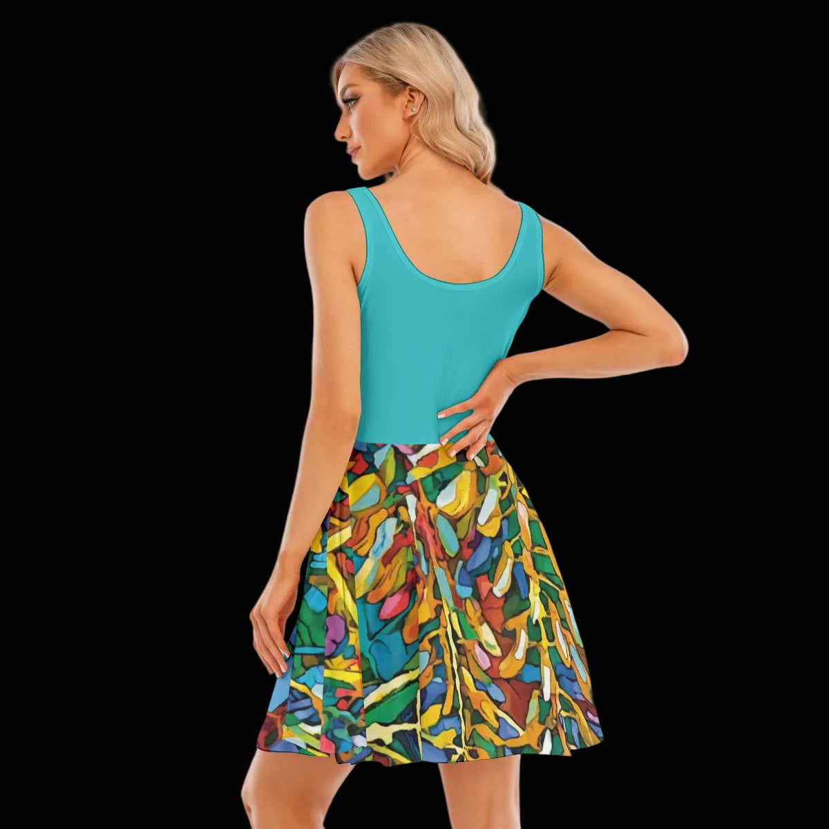 “Rainbow Wisteria” Women's Tank Vest Dress