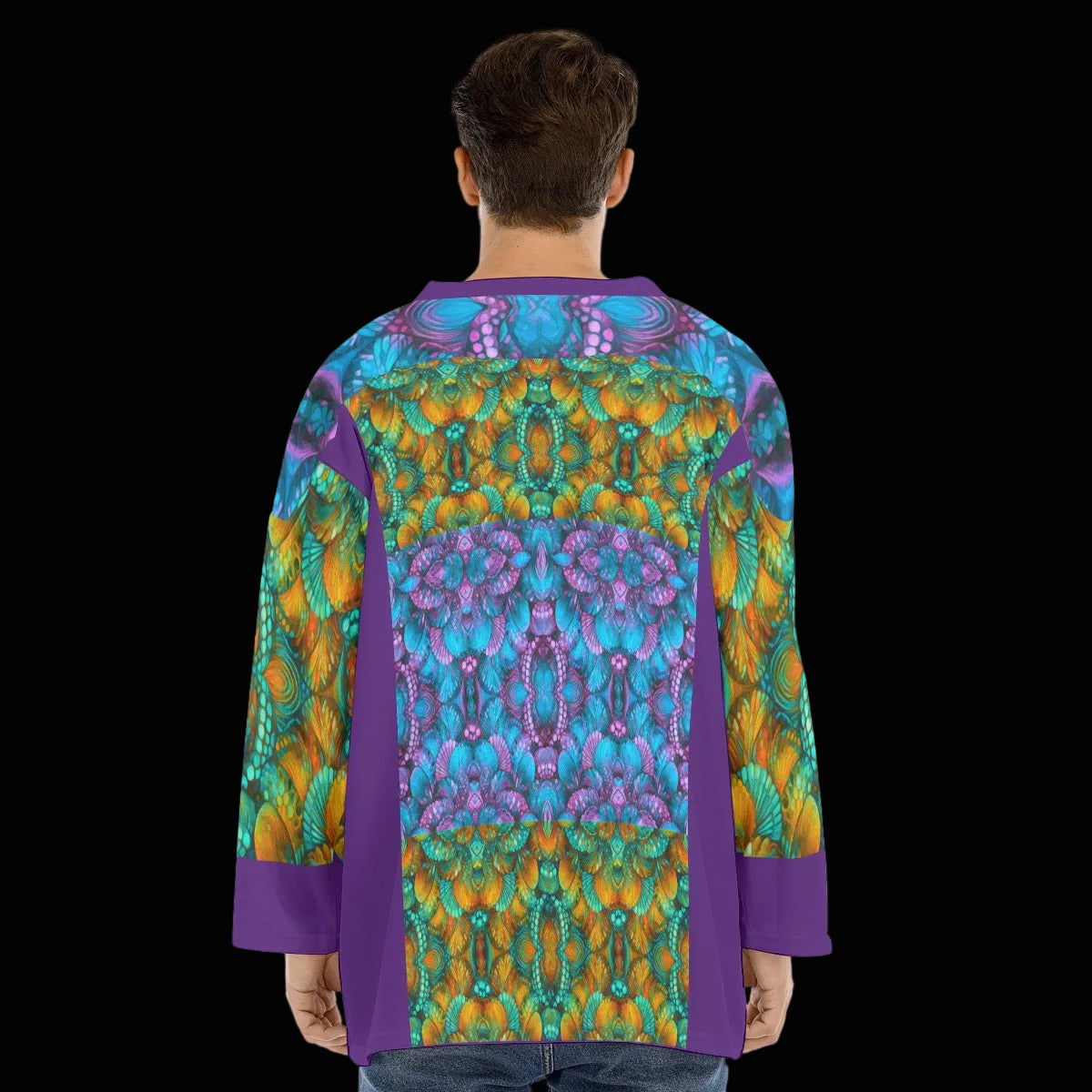 “Jewel Cascade” Men's V-neck Ice Hockey Jersey