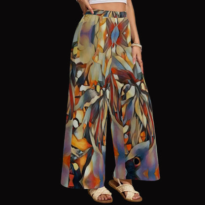 “Outback Hues “ Women's Lightweight Wide-Leg Pants With Pockets