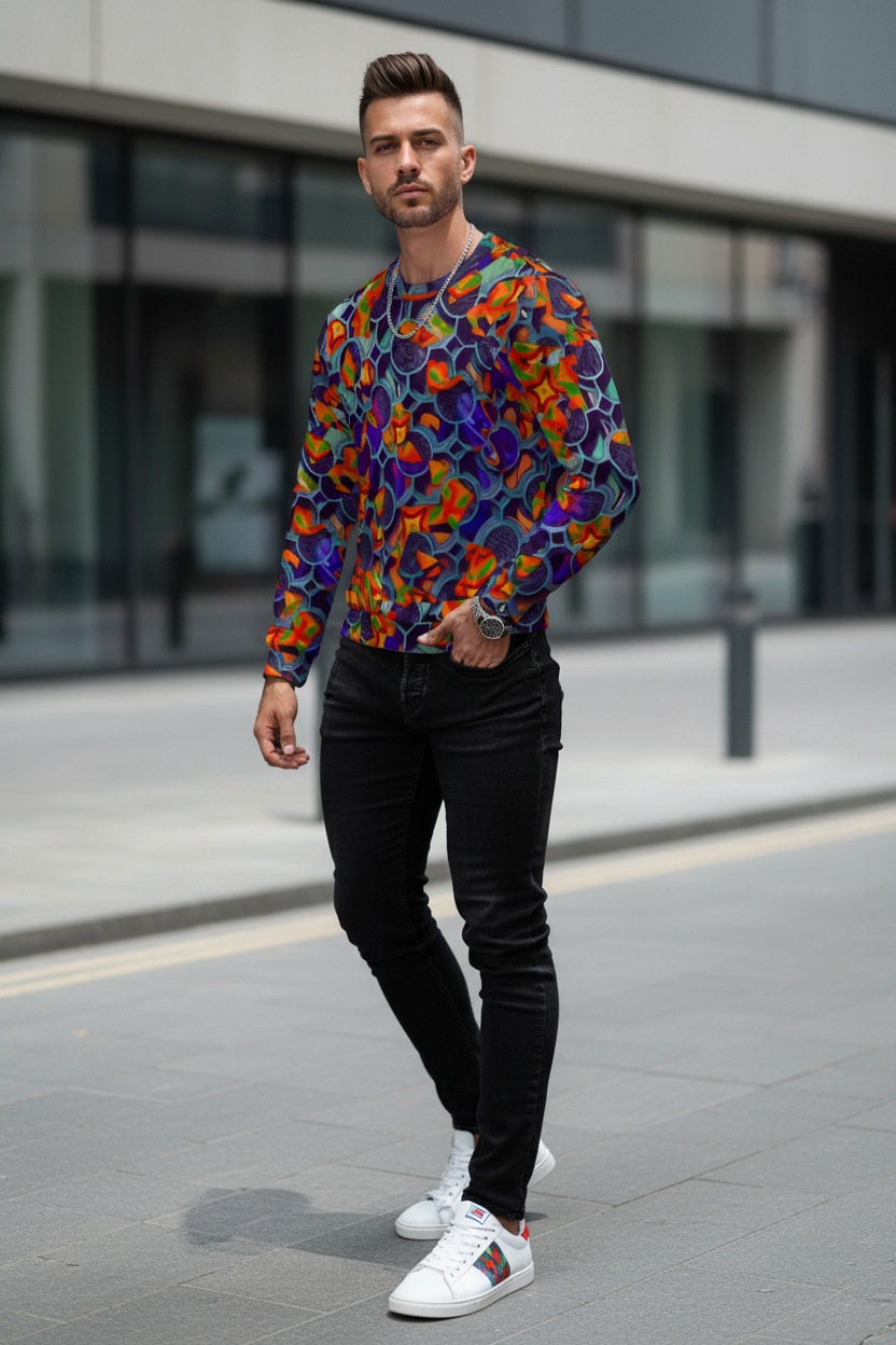 “Botanic Nebula” Men's Heavy Fleece Sweatshirt