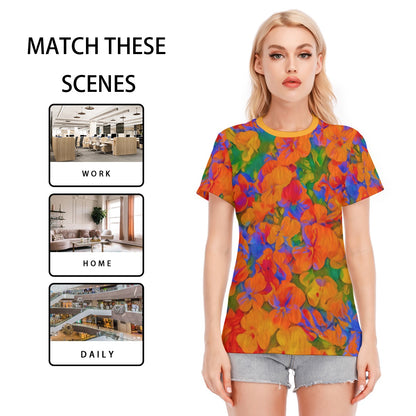 “Colour Garden”  Women's Round Neck T-Shirt | 190GSM Cotton